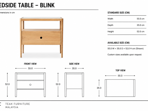 Wooden Bedside Table – Blink