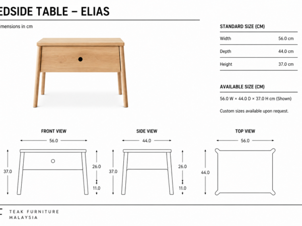 Wooden Bedside Table – Elias