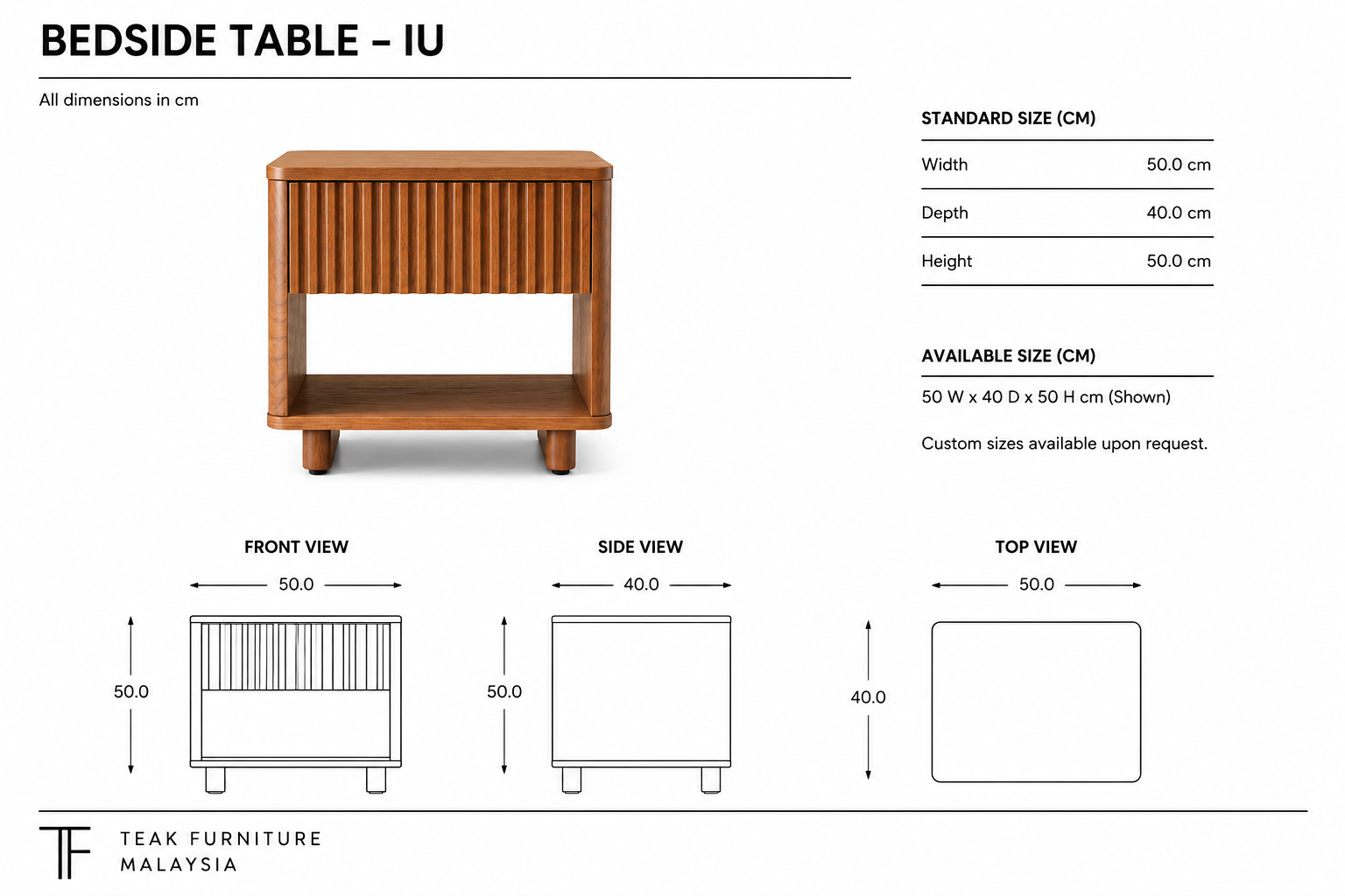 Wooden Bedside Table – IU 7 Wooden Bedside Table – IU - Image 7