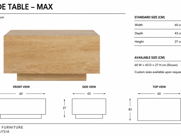 Wooden Bedside Table – Max