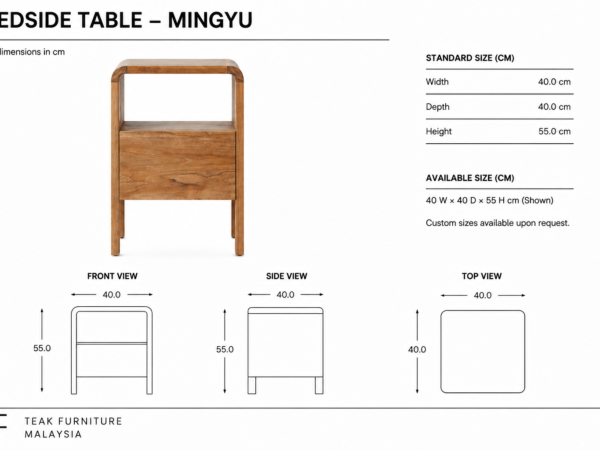 Wooden Bedside Table –  Mingyu