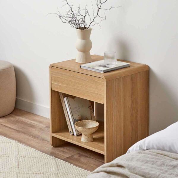 Wooden Bedside Table - Quezada - Image 2