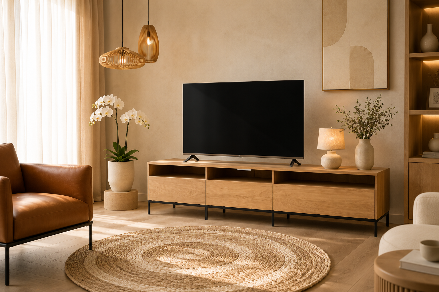Teak TV console – Sha 2 Teak TV console – Sha - Image 2
