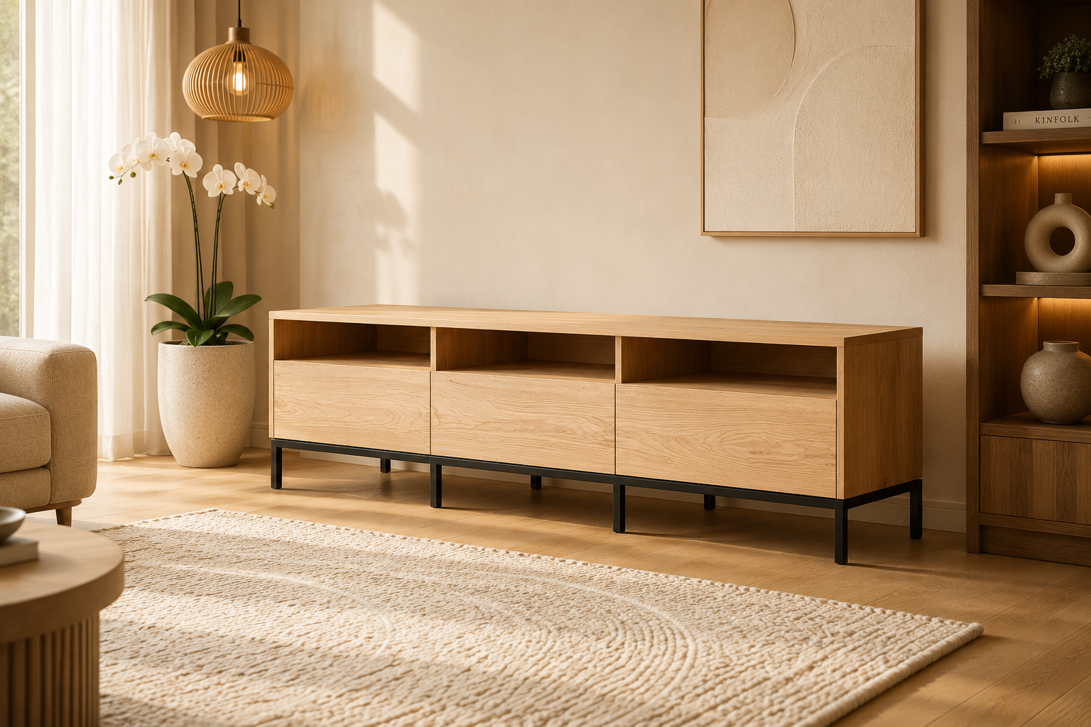 Teak TV console – Sha 3 Teak TV console – Sha - Image 3