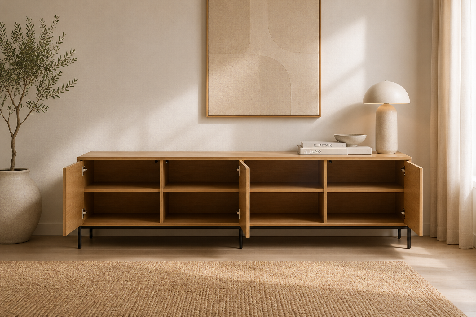 Teak TV console – Xa 5 Teak TV console – Xa - Image 3