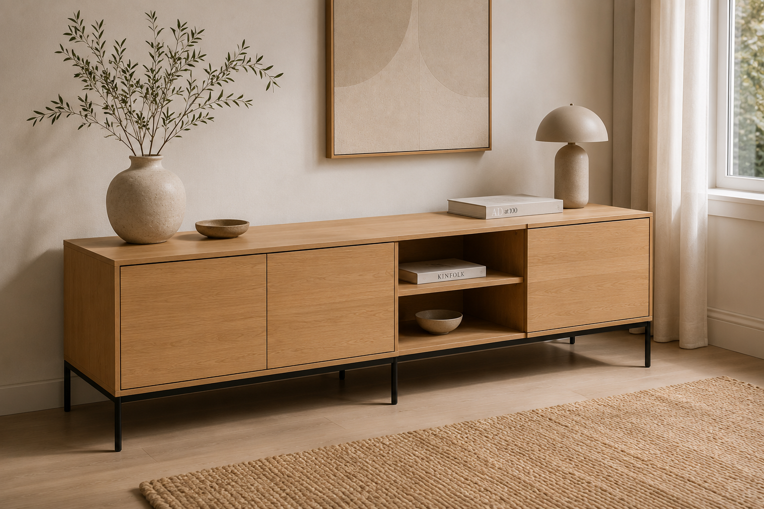 Teak TV console – Xa 4 Teak TV console – Xa - Image 2