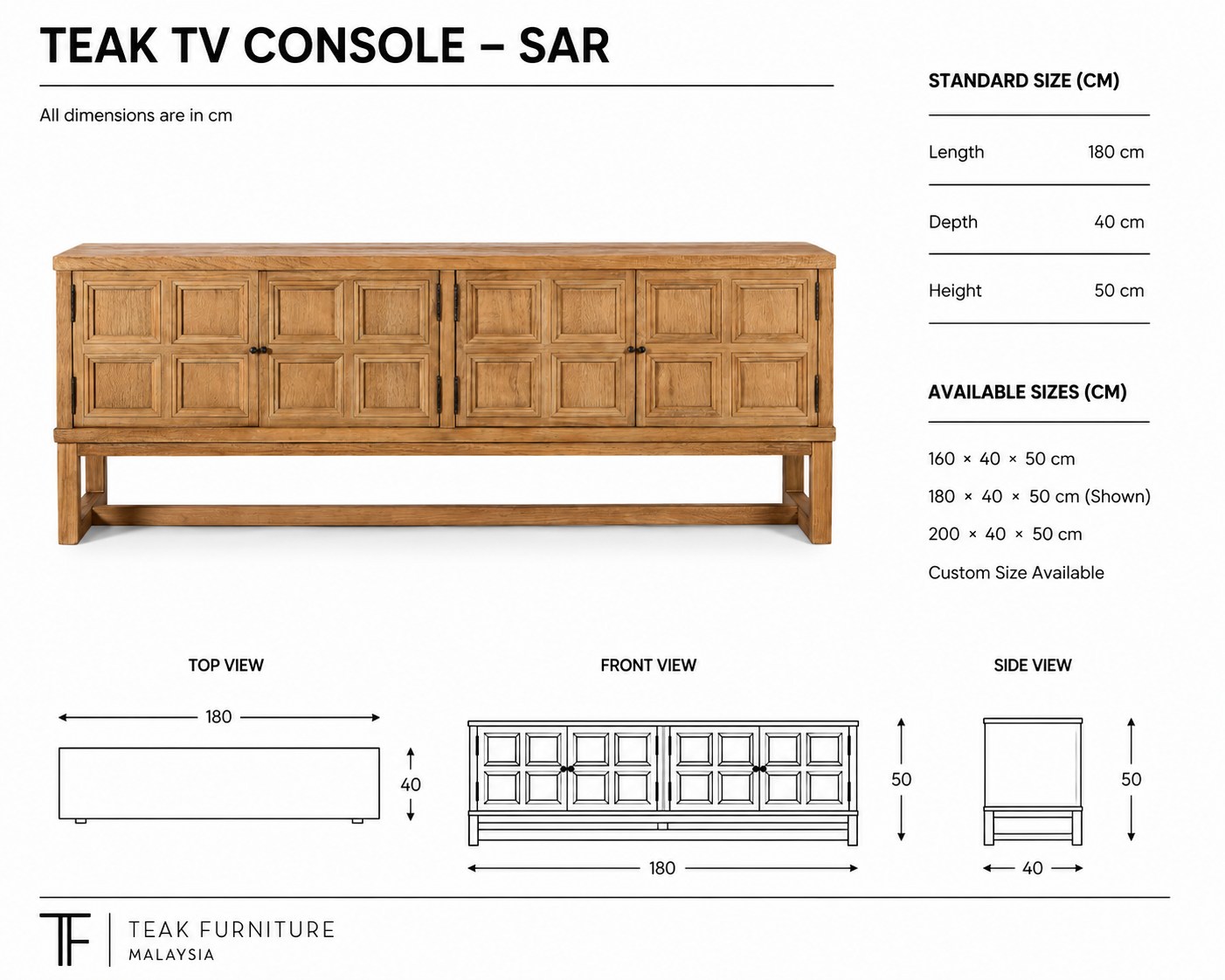 Teak TV console – Sar 10 Teak TV console