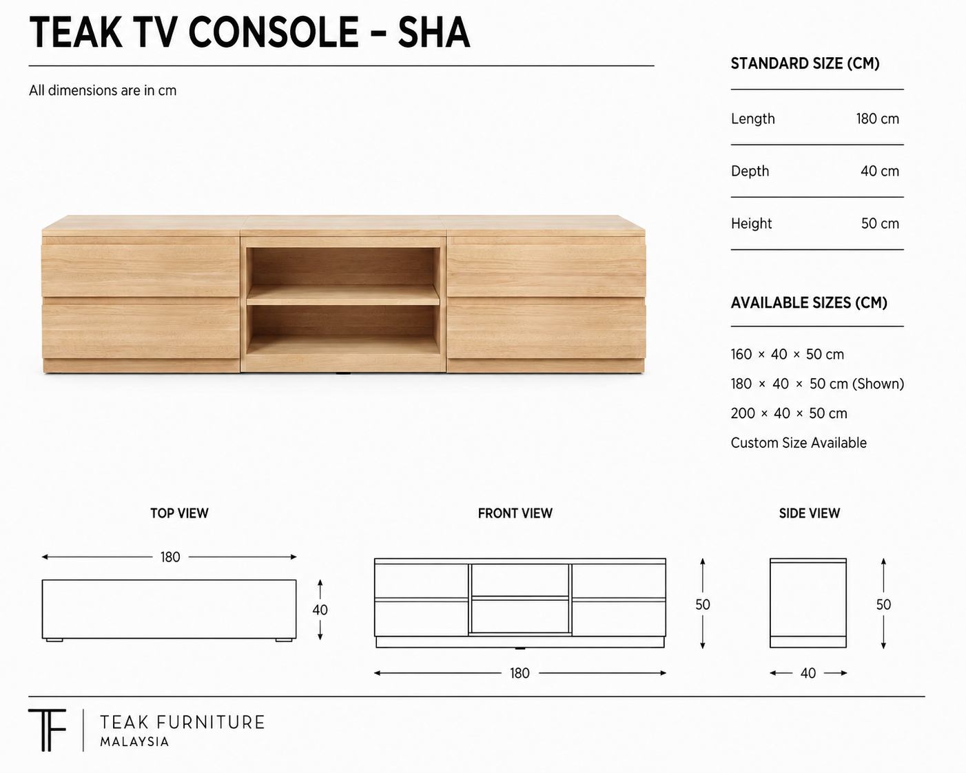 Teak TV console – Sha 8 Teak TV console – Sha - Image 6