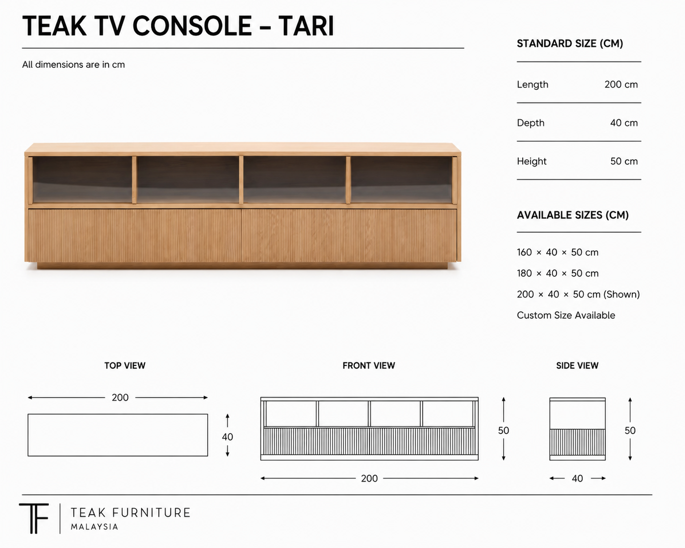 Teak TV console – Tari 9 Teak TV console – Tari - Image 7