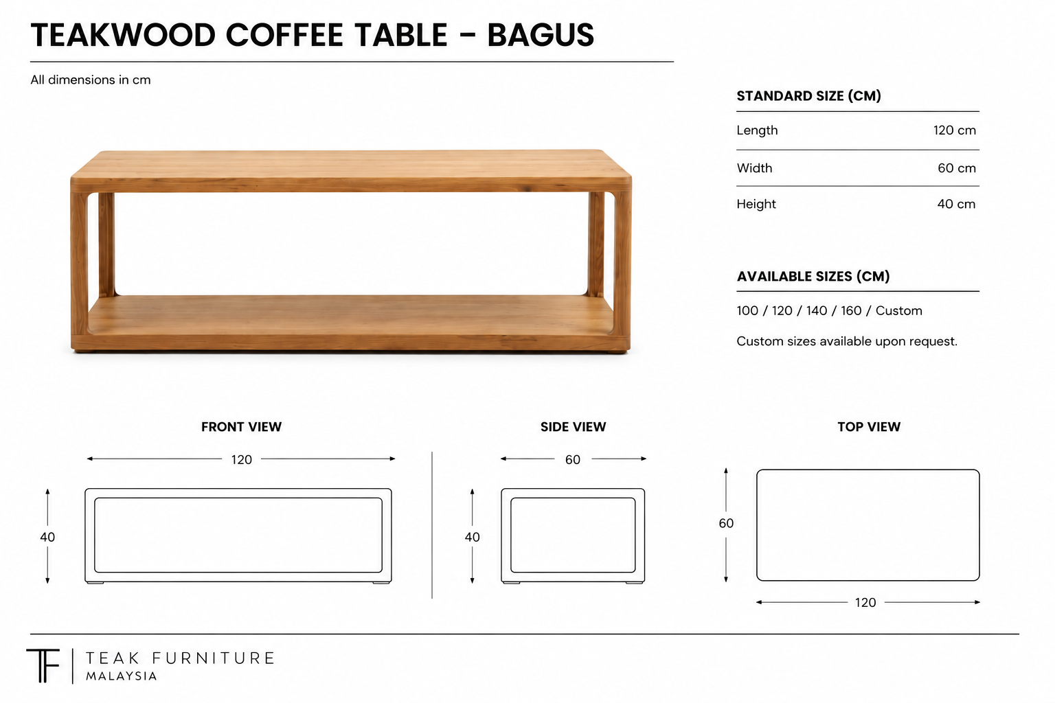 Teakwood Coffee Table - Bagus 8 Teakwood Coffee Table - Bagus - Image 6