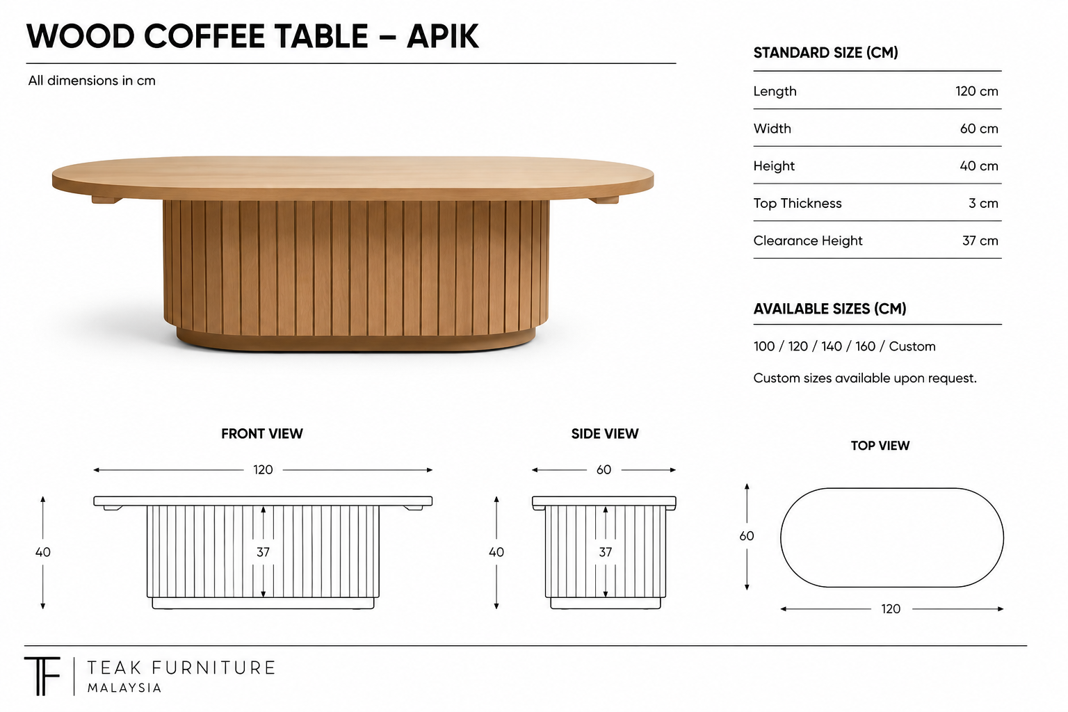 Wood Coffee Table - Apik 9 Wood Coffee Table - Apik - Image 7
