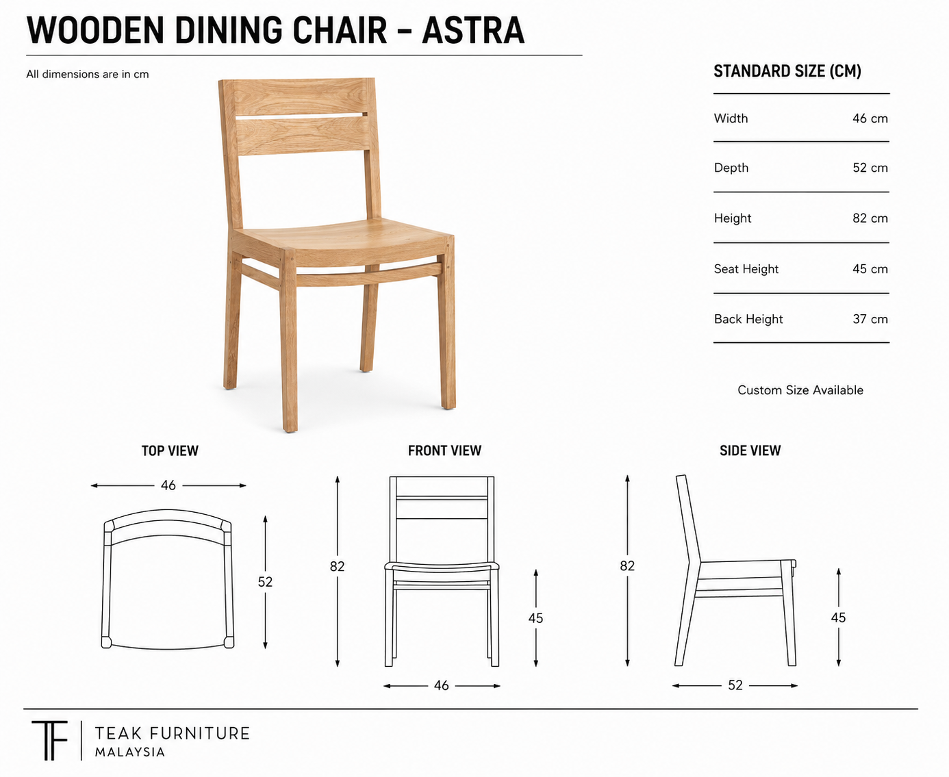 Wooden Dining Chair - Astra 8 Wooden Dining Chair - Astra - Image 6