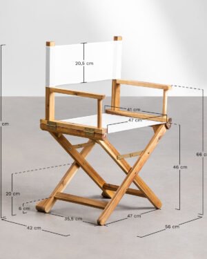 Octagonal Teak Folding Table (Ø120 cm) + 4 Director Chairs