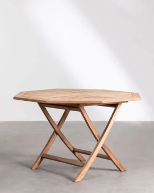 Octagonal Teak Folding Table (Ø120 cm) + 4 Director Chairs
