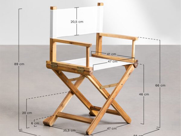 Octagonal Teak Folding Table (Ø120 cm) + 4 Director Chairs