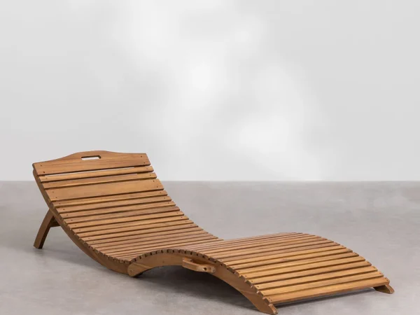 Acacia Wood Foldable Lounger