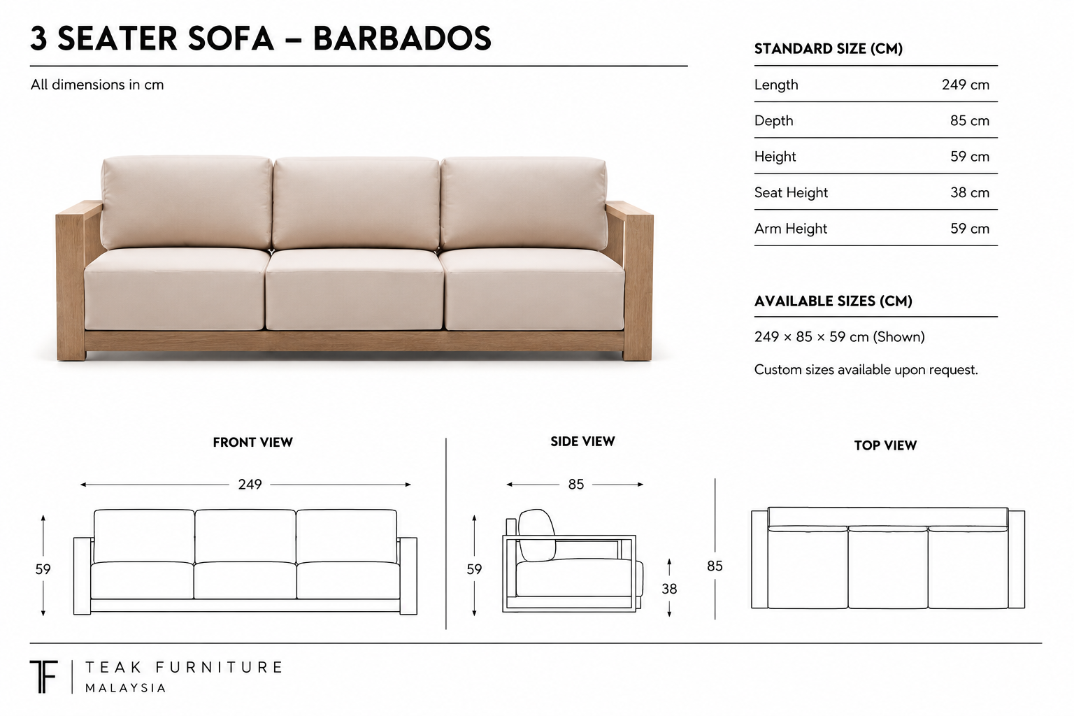 Barbados 3 Seater Sofa 8 Barbados 3 Seater Sofa - Image 6