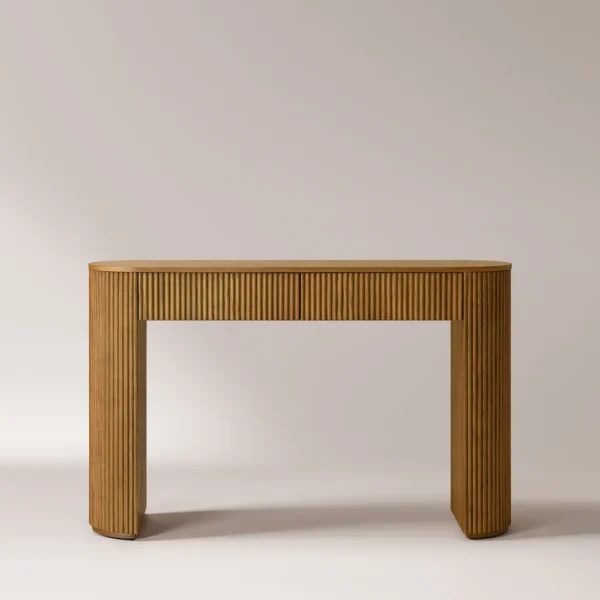 teak console table