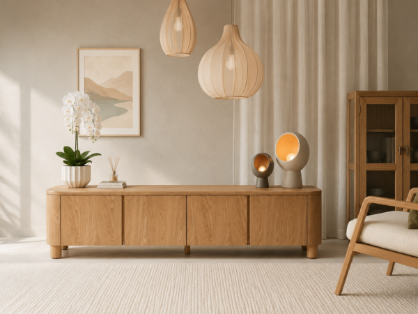 Teak Console – Koppar