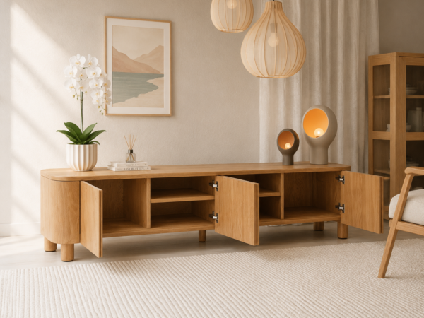 Teak Console – Koppar