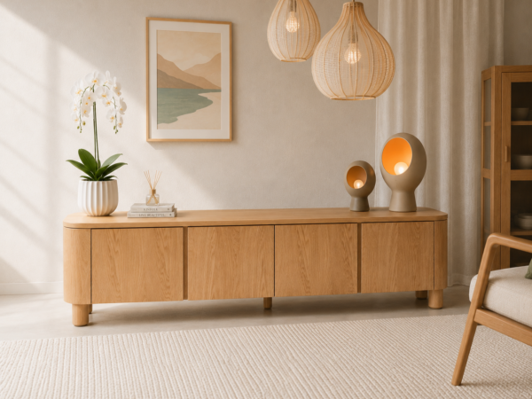 Teak Console – Koppar