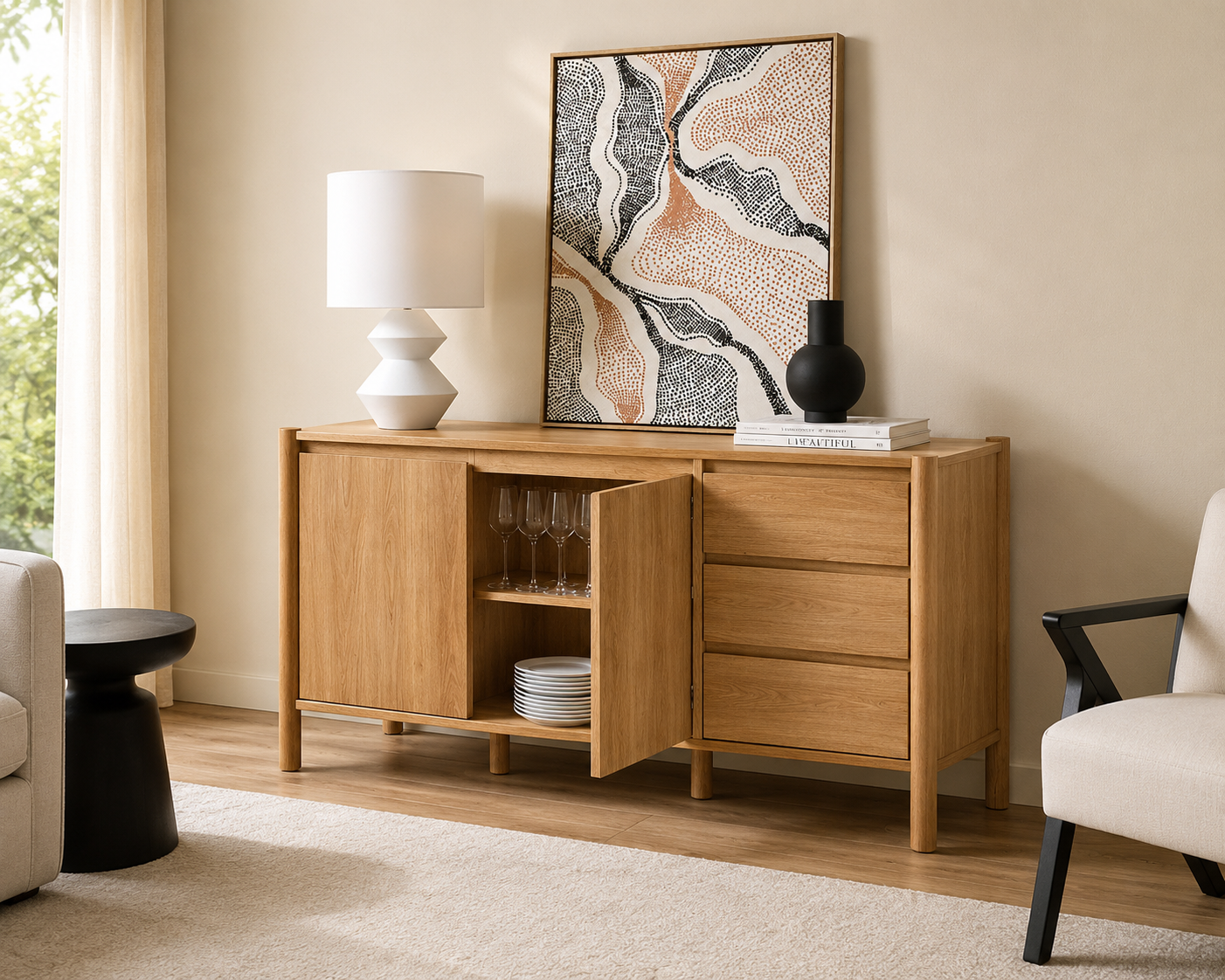 Teak Wood Sideboard - Eva 5 Teak Wood Sideboard - Eva - Image 3