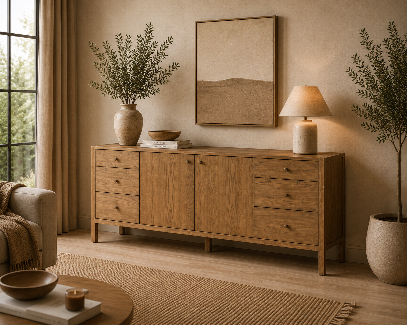 Teak Wood Sideboard - Meera 2 Teak Wood Sideboard - Meera - Image 2