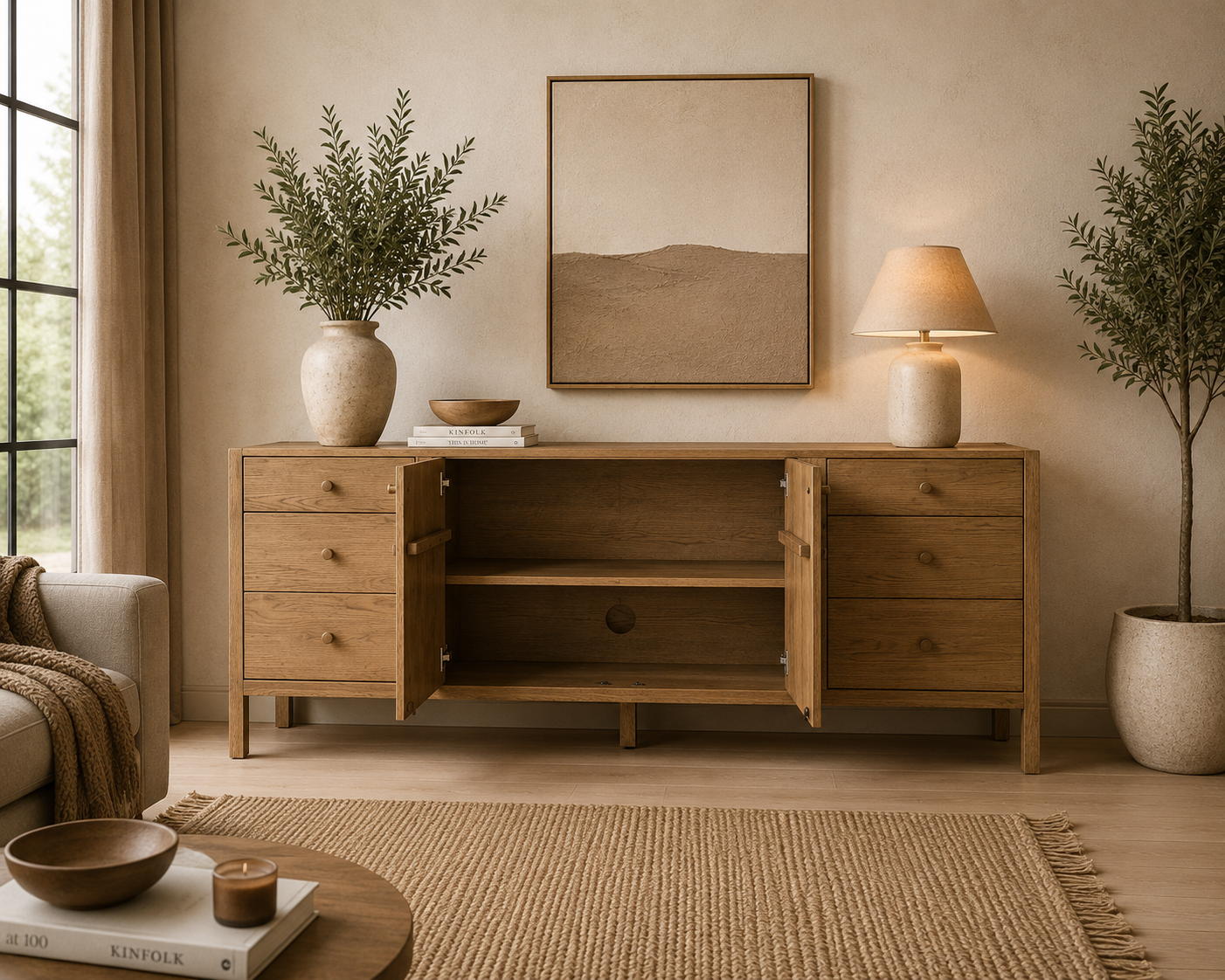 Teak Wood Sideboard - Meera 3 Teak Wood Sideboard - Meera - Image 3