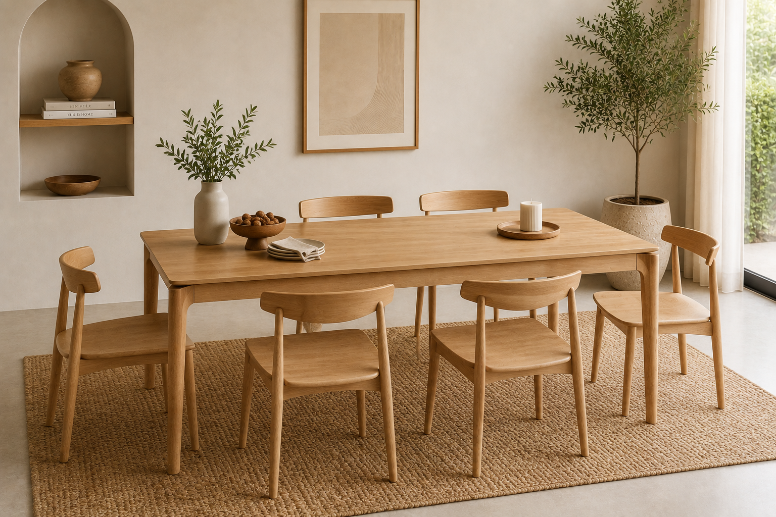 6 Seater Dining Table | Lupin 4 6 Seater Dining Table | Lupin - Image 2