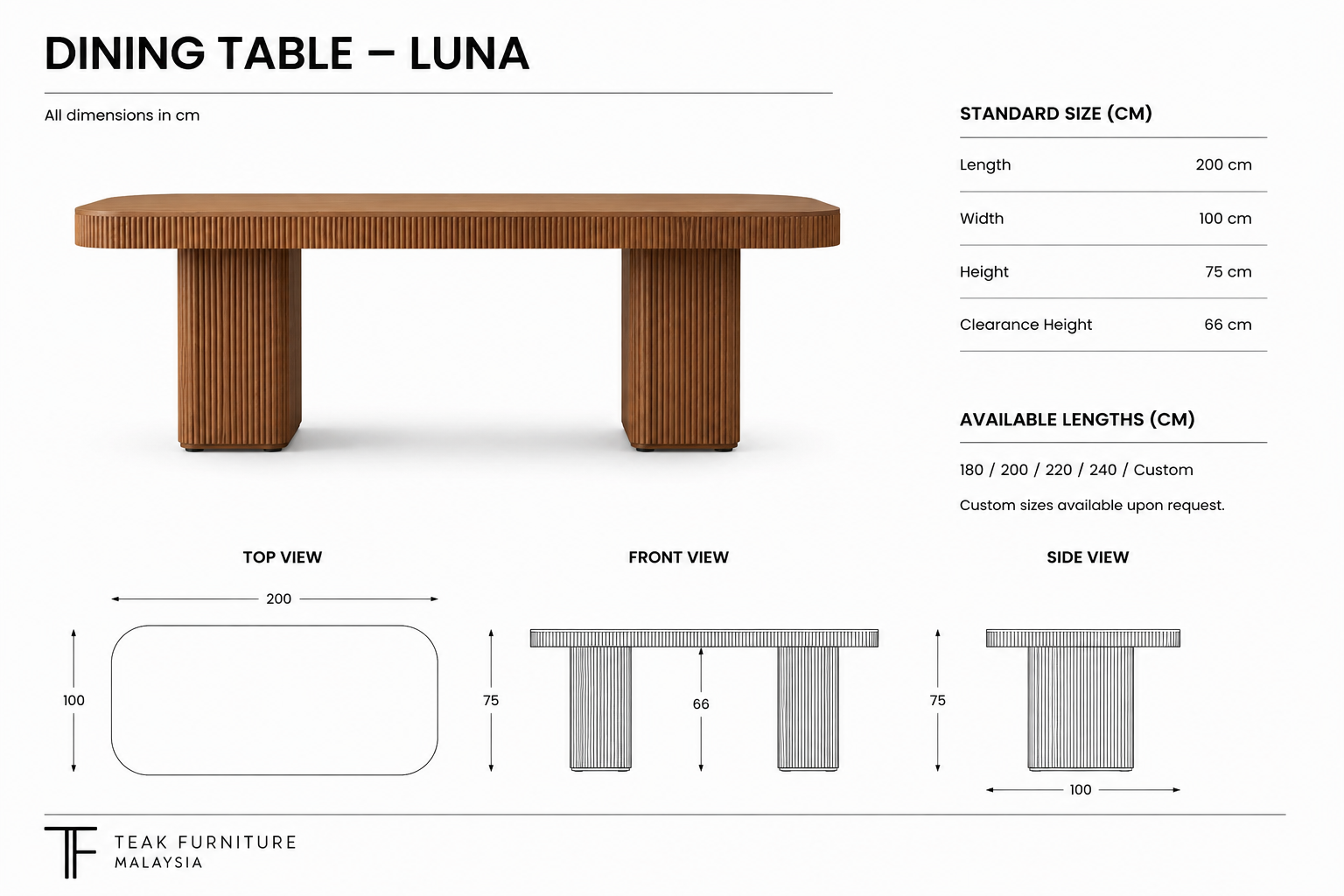 Teak Table - Luna 9 Teak Table - Luna - Image 7