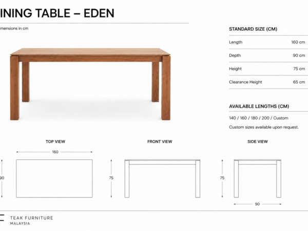 Solid Wood Dining Table​ – Eden