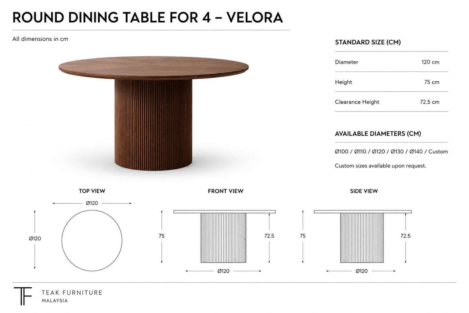 Round Dining Table - Velora 8 Round Dining Table - Velora - Image 6