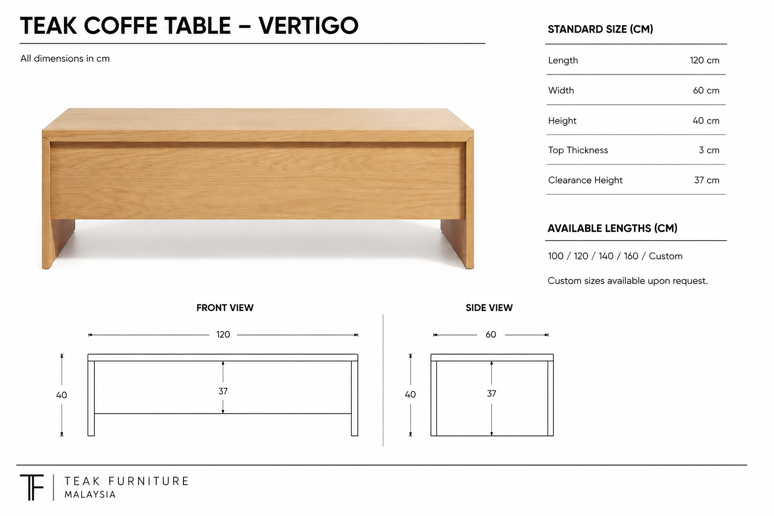 Teak Coffee Table - Vertigo 8 Teak Coffee Table - Vertigo - Image 6