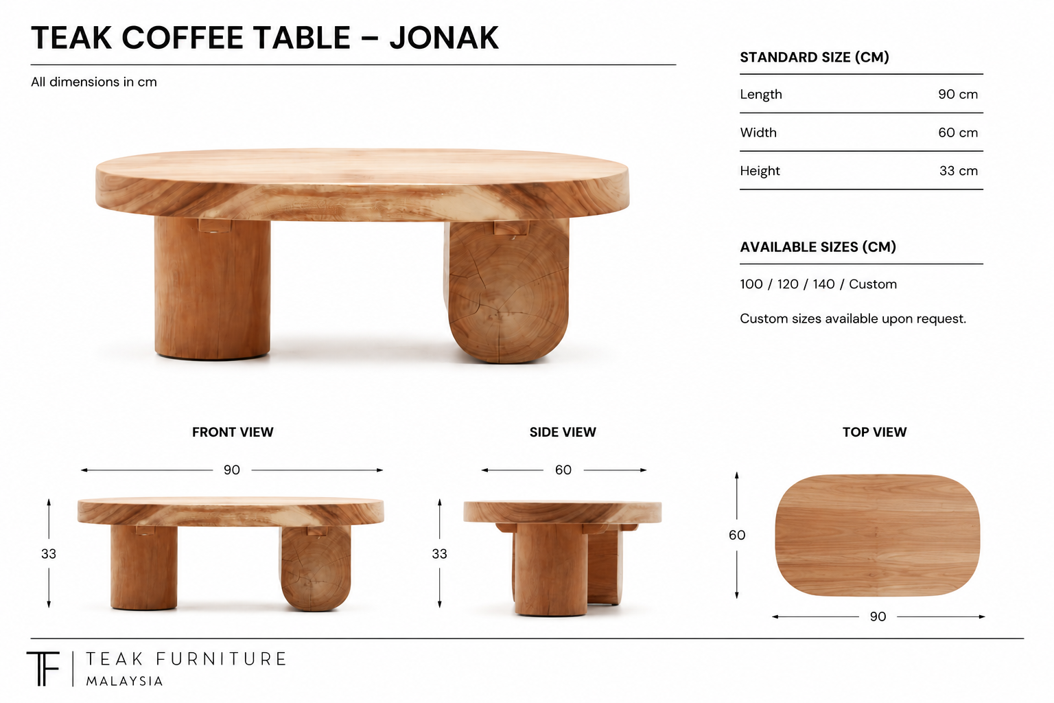 Teak Coffee Table - Jonak 8 Teak Coffee Table - Jonak - Image 6