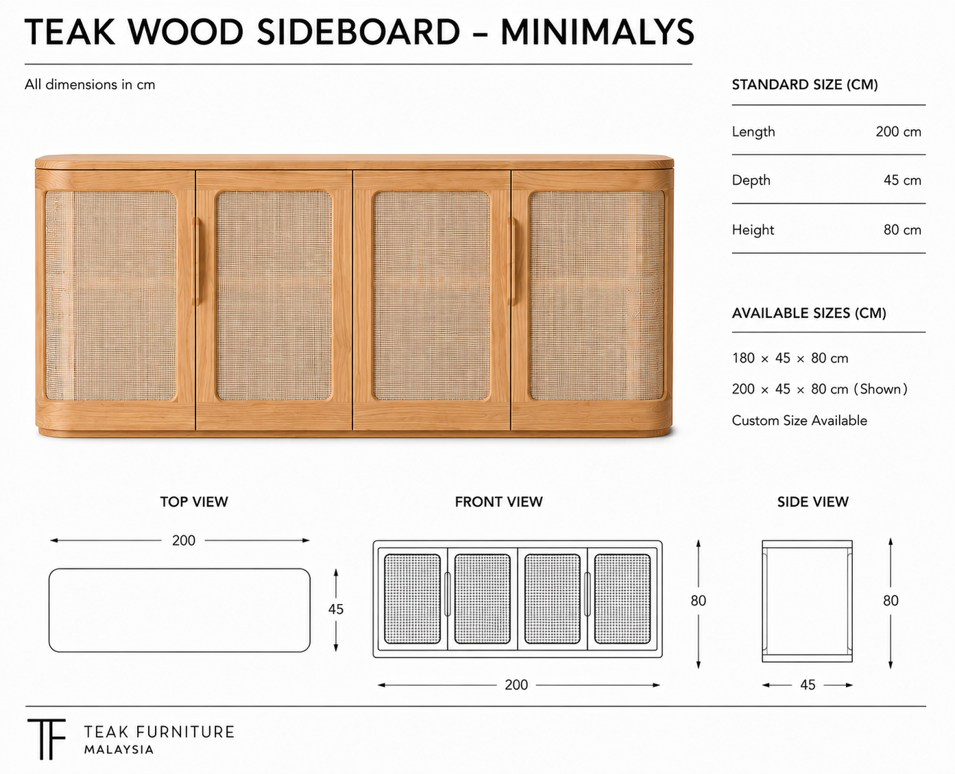 Teak Wood Sideboard - Minimalys 8 Teak Wood Sideboard - Minimalys - Image 6