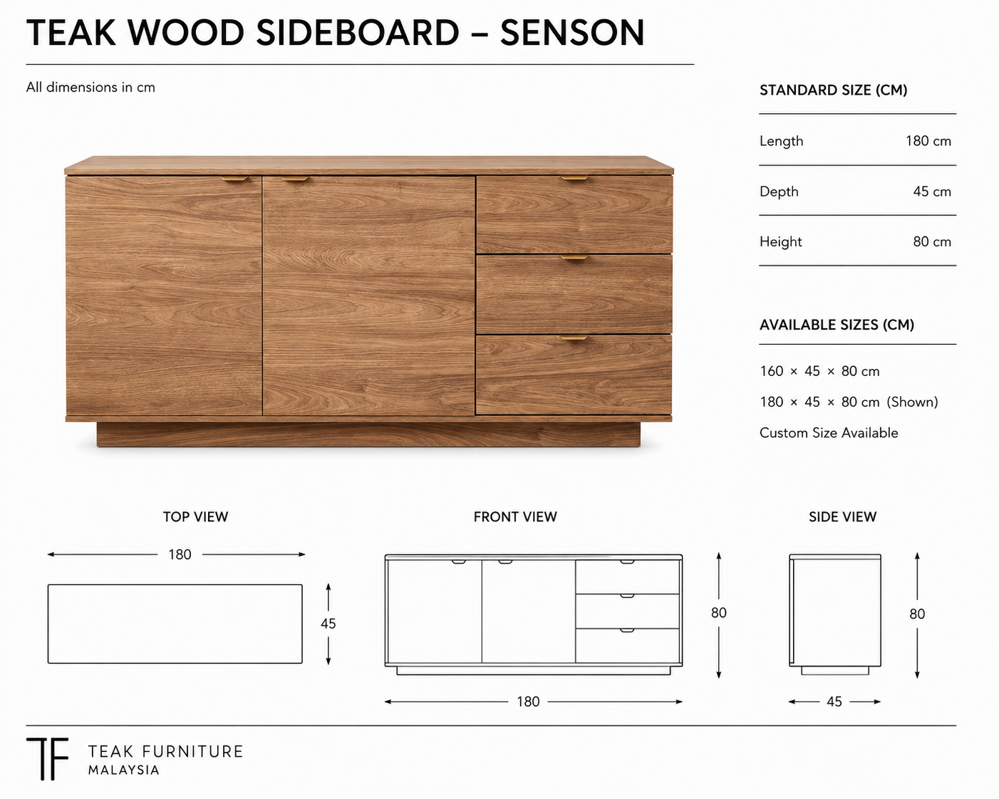 Teak Wood Sideboard - Senson 8 Teak Wood Sideboard - Senson - Image 6