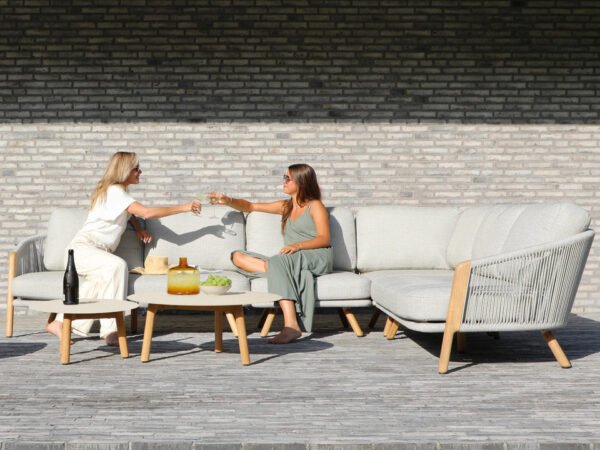 Merano Large Corner Group Set with Coffee Table in Latte