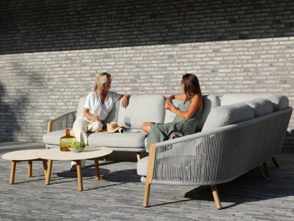 Merano Large Corner Group Set with Coffee Table in Latte