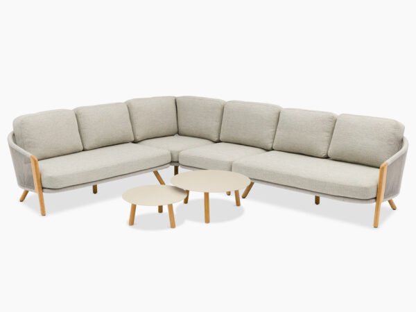 Merano Large Corner Group Set with Coffee Table in Latte