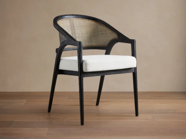 teakwood rattan dining chair