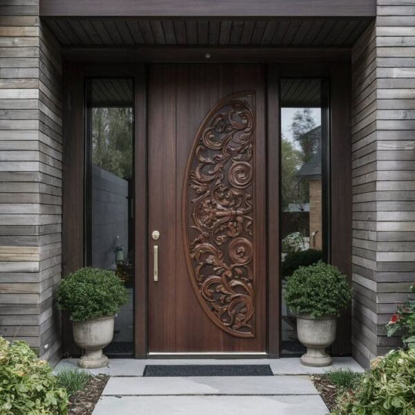 teakwood door carving