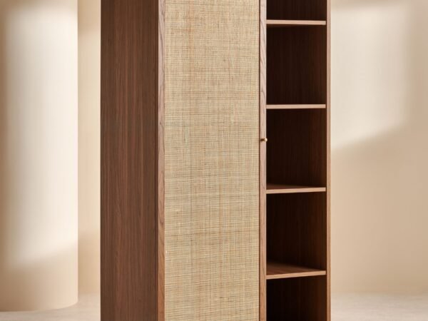 Rattan Teak Wardrobe – Mevish Small