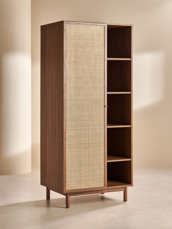 Rattan Teak Wardrobe – Mevish Small - Image 2