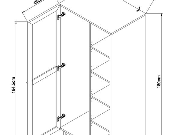 Rattan Teak Wardrobe – Mevish Small
