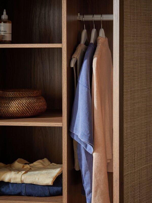 Rattan Teak Wardrobe - Mevish - Image 3