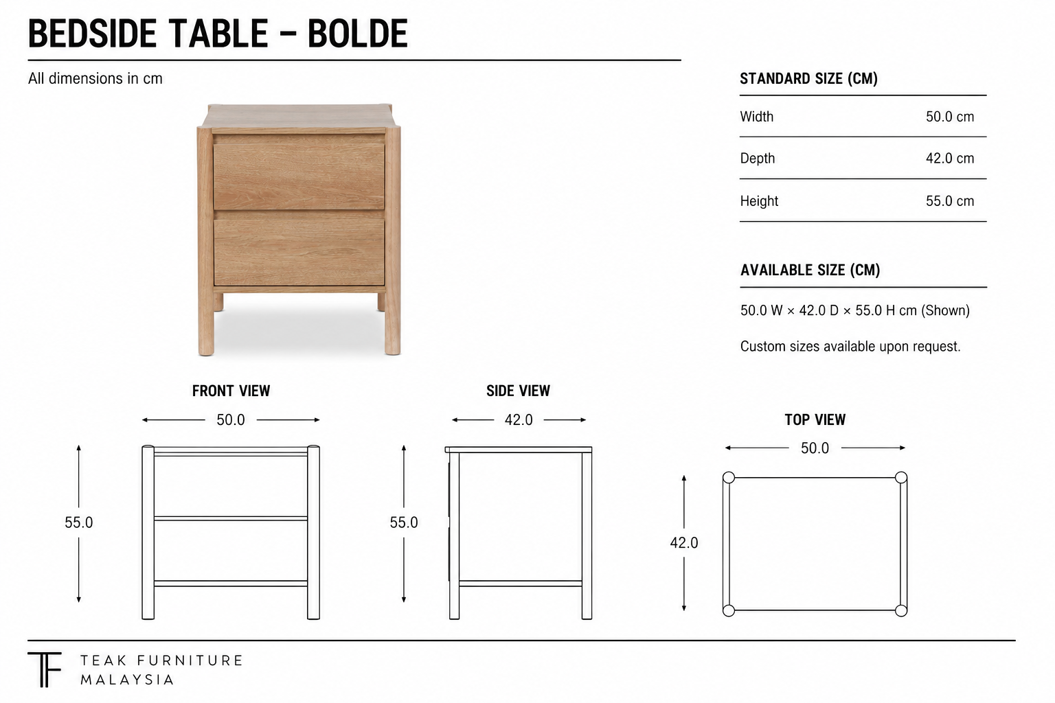 Teakwood Bedside Table - Bolde 5 Teakwood Bedside Table - Bolde - Image 5