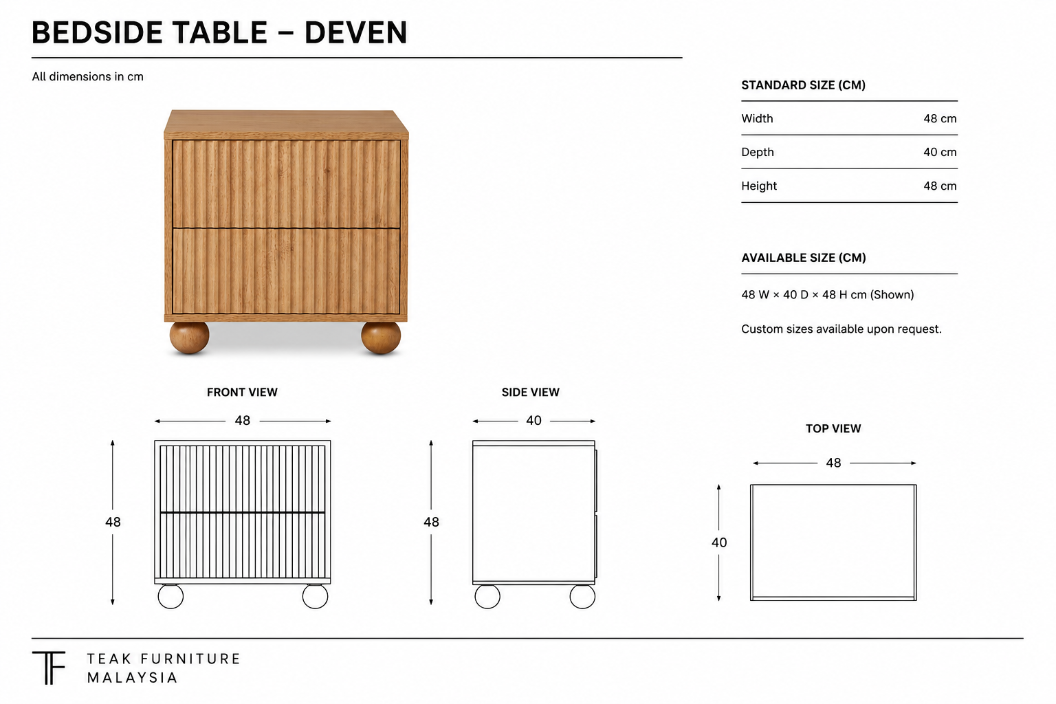 Teak Bedside Table - Deven 7 Teak Bedside Table - Deven - Image 7
