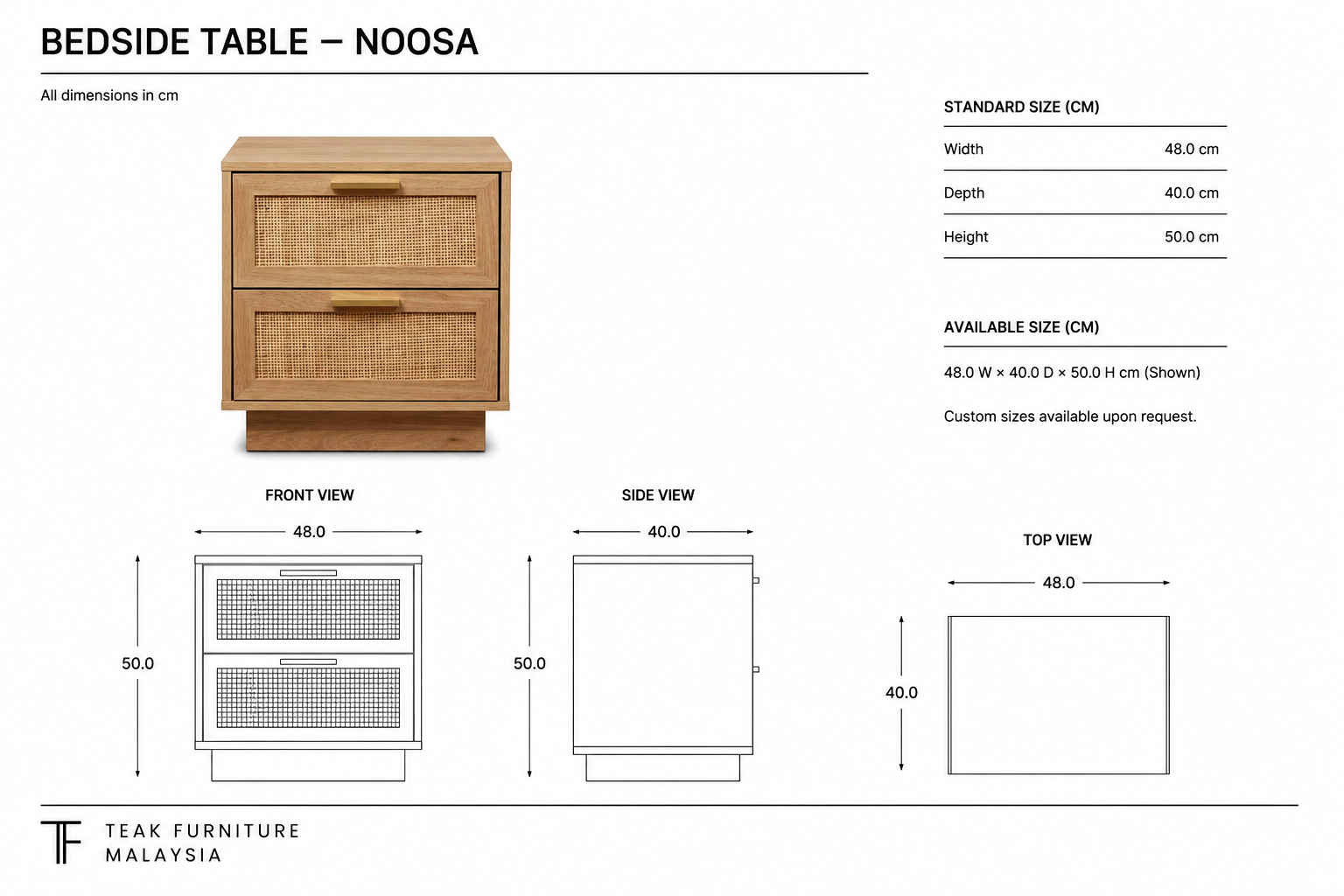Teak Bedside Table - Noosa 6 Teak Bedside Table - Noosa - Image 6