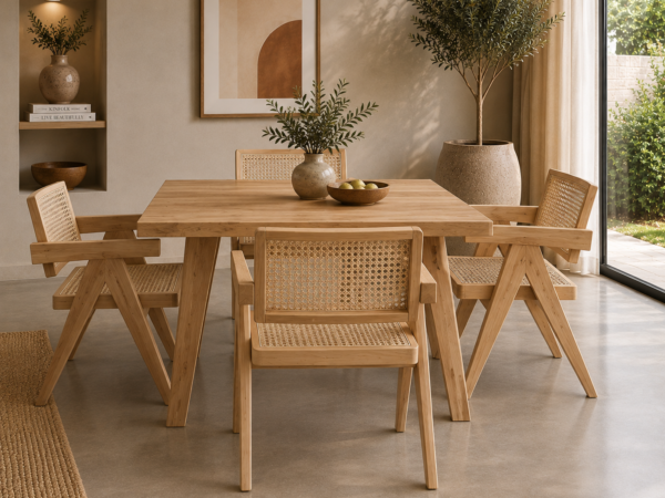 Teak Rattan Dining Chair – Casio
