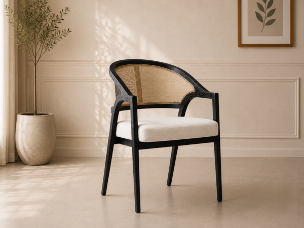 Teakwood Rattan Dining Chair – Flash